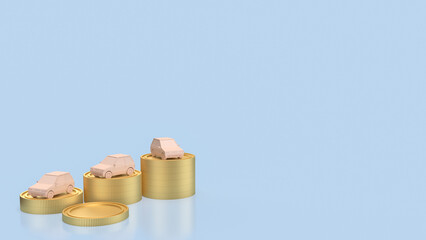 The car and coins for Business concept 3d rendering.