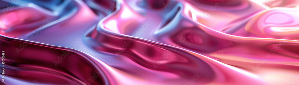 Aufkleber colorful, abstract, and shiny metallic waves in a vibrant and smooth texture, creating a futuristic 