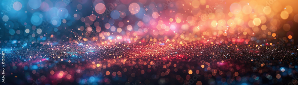 Aufkleber vibrant and colorful abstract bokeh background with small circles of light, creating a festive and d