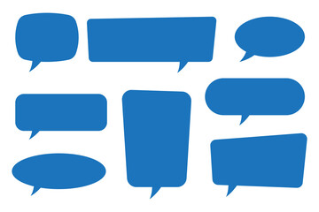 Set of speech bubbles. Speak bubble text, cartoon chatting box, message box. Blank empty speech bubbles.