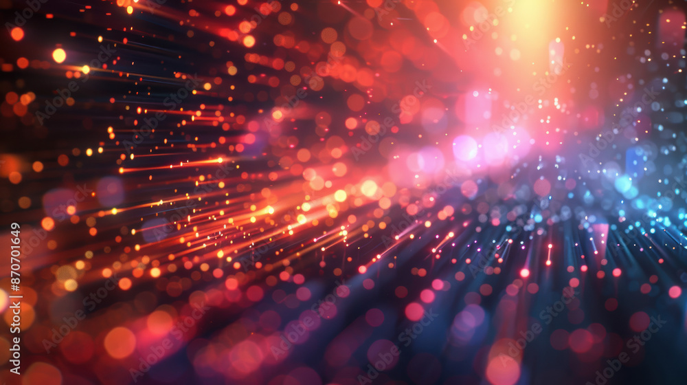 Poster vibrant abstract background with colorful bokeh lights in motion. perfect for festive, technology, o