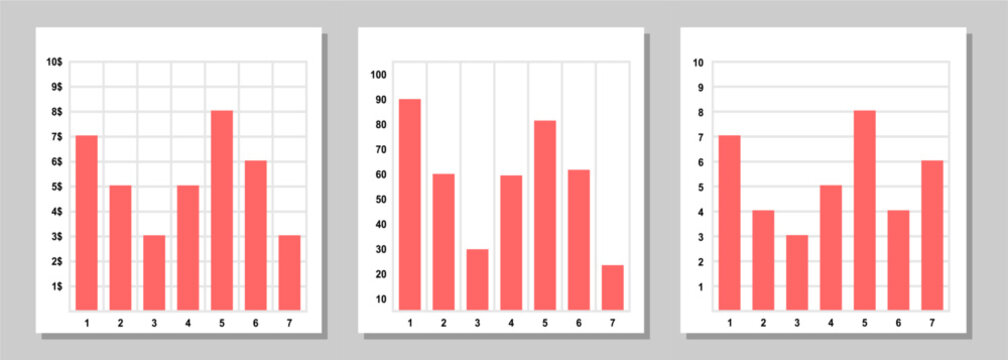 Infographic template, bar chart, daily chart statistics in a week