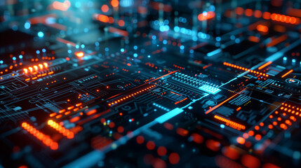 Obraz premium modern digital cyber tech background, wallpaper 