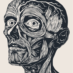 Man without skin, vector illustration