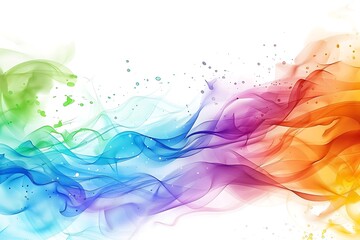 Abstract Background with Colorful Swirls and White Space - Illustration