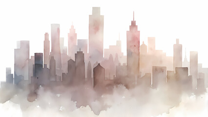 Fototapeta premium Cityscape in Mist - Abstract Urban Skyline