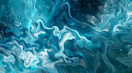Obraz premium Abstract Blue and White Swirling Fluid Art
