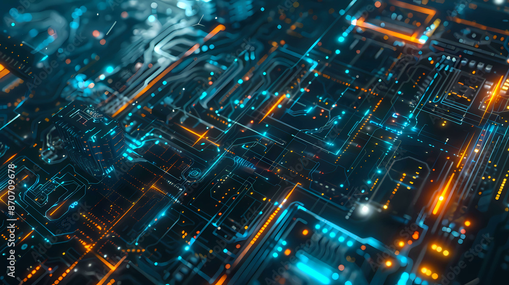 Poster abstract circuit digital. cyberspace design technology internet hi speed online engineering. backgro