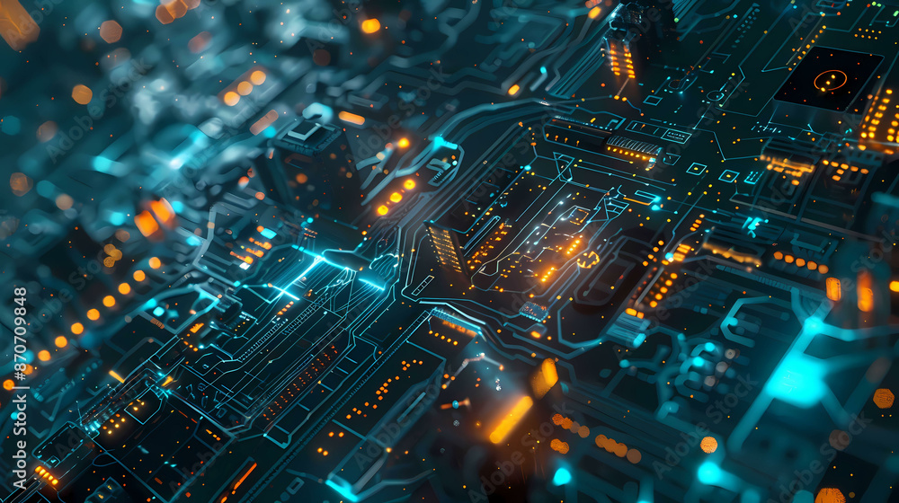 Poster abstract circuit digital. cyberspace design technology internet hi speed online engineering. backgro