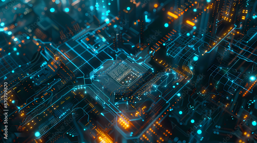 Poster abstract circuit digital. cyberspace design technology internet hi speed online engineering. backgro