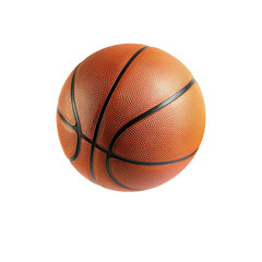 Fototapeta premium High-resolution image of a classic orange basketball with black lines, isolated on a white background. Perfect for sports-related projects.