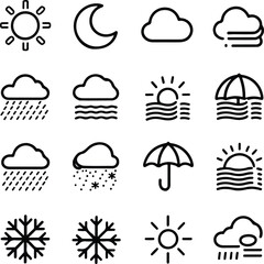 Naklejka premium weather-thin-line-vector-icon-set-pixel-perfect-ed