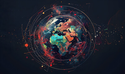 Fototapeta premium graphic backgrounds related to technology, communication, and the internet