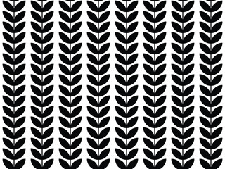 Monochrome leaf shape pattern seamless . Vector Illustration