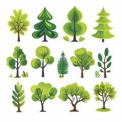 AI Generated Assorted Tree Illustrations