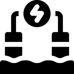 ocean energy icon. vector glyph icon for your website, mobile, presentation, and logo design.