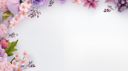 A white background with a flowery border