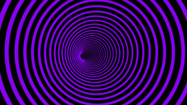 A psychedelic 3d rendering of an optical illusion created by black and white lines rotating in a tunnel with spiraling effect.