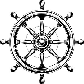 recommend clip art: Hand drawn rudder steering wheel clipart design illustration