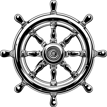 recommend clip art: Hand drawn rudder steering wheel clipart design illustration