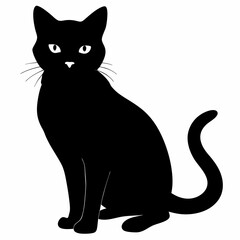 Black Cat Vector Silhouette