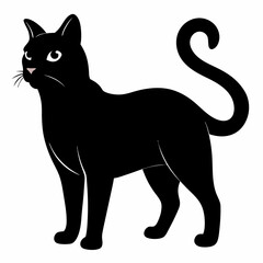 Black Cat Vector Silhouette