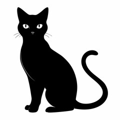 Black Cat Vector Silhouette