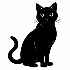 Black Cat Vector Silhouette