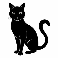 Black Cat Vector Silhouette