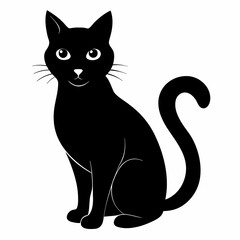 Black Cat Vector Silhouette