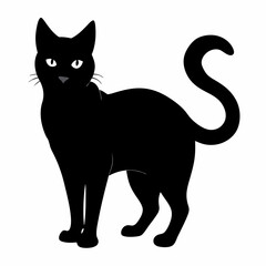 Black Cat Vector Silhouette