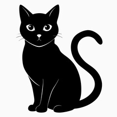 Black Cat Vector Silhouette