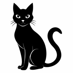 Black Cat Vector Silhouette