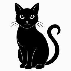 Black Cat Vector Silhouette