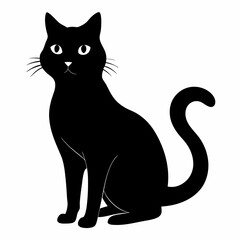 Black Cat Vector Silhouette