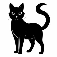 Black Cat Vector Silhouette