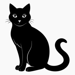 Black Cat Vector Silhouette