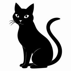 Black Cat Vector Silhouette