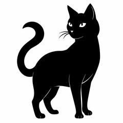 Black Cat Vector Silhouette
