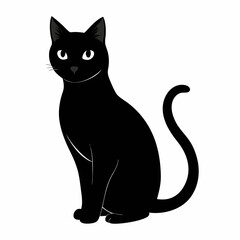 Black Cat Vector Silhouette