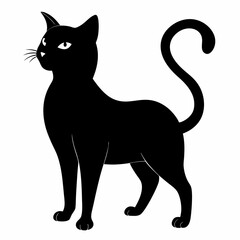 Black Cat Vector Silhouette