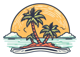 PNG Coconut trees nature logo sea.