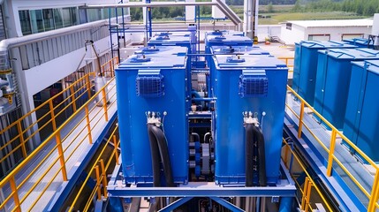 Efficient Industrial Cooling Tower with Innovative Water Management and Energy Saving Systems