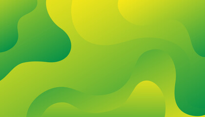 Abstract green and yellow liquid color background. Fluid shapes composition. Creative illustration for poster, web, landing, page, cover