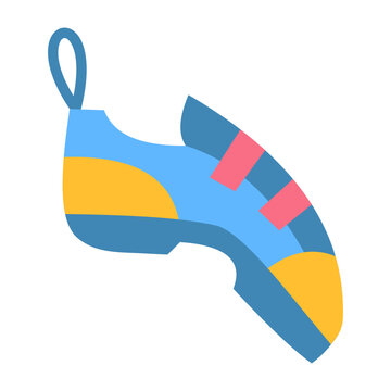 blue yellow climbing shoe graphic clip art preview