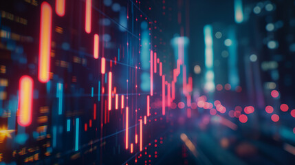 Obraz premium City night lights close-up