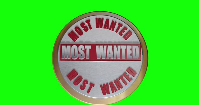 Most Wanted Zoom-In in 3D Animation Green Screen