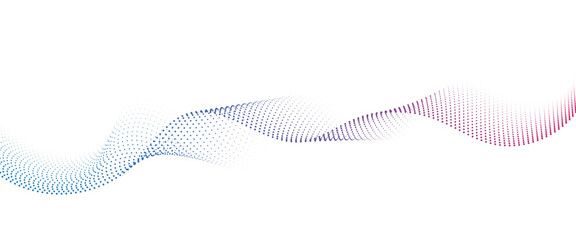 Flowing Dot Wave halftone gradient pattern on transparent background	
