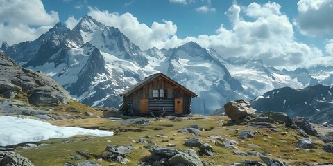 mountain hut in the alps