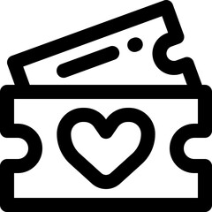 ticket icon. vector line icon for your website, mobile, presentation, and logo design.